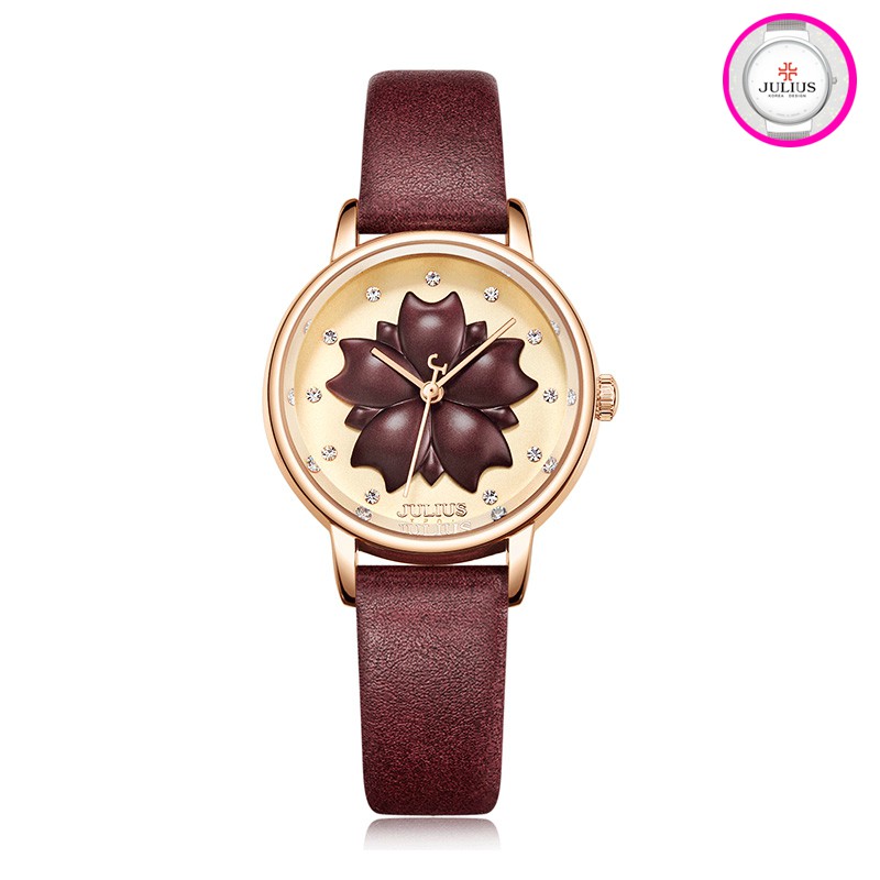 Đồng hồ nữ JULIUS JA1000 dây da xanh