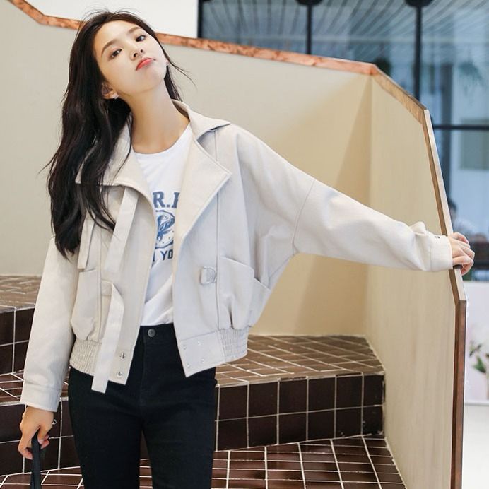 Áo Khoác Da Dáng Rộng Phong Cách Hàn Quốc Thời Trang Xuân Thu 2022 Cho Nữ