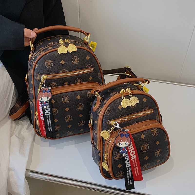 Ba Lô Da Mềm Cỡ Nhỏ In Họa Tiết Cá Tính Dễ Phối Đồ Thời Trang Cho Nữ