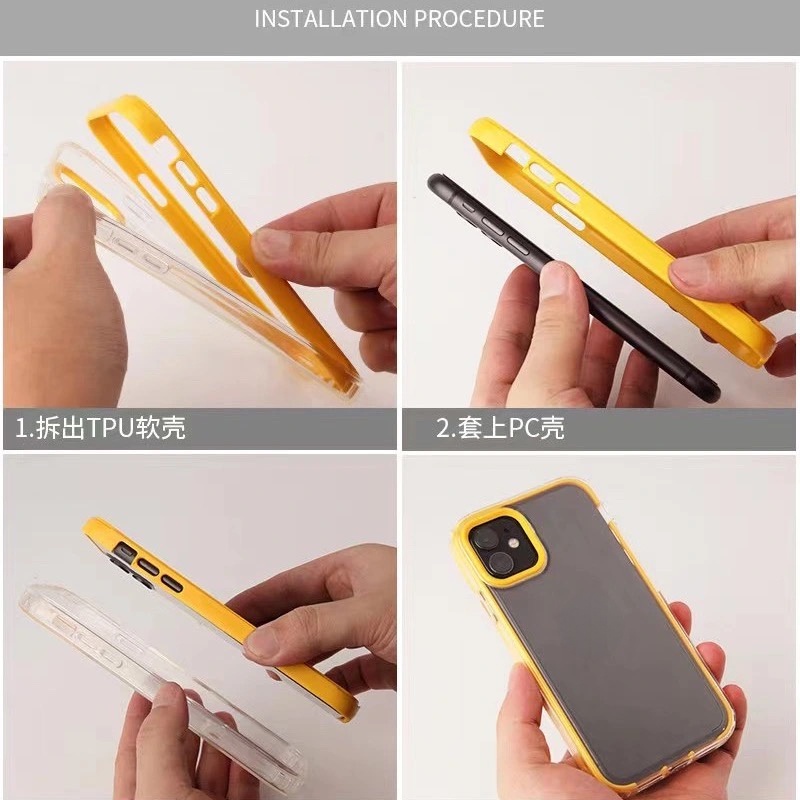 Ốp điện thoại silicon mềm 3 trong 1 chống sốc cao cấp dành Tương thích cho  for iPhone 15 pro max 14  13 Pro Max 12 Pro Max 11 Pro Max 7 Plus XR XS Max