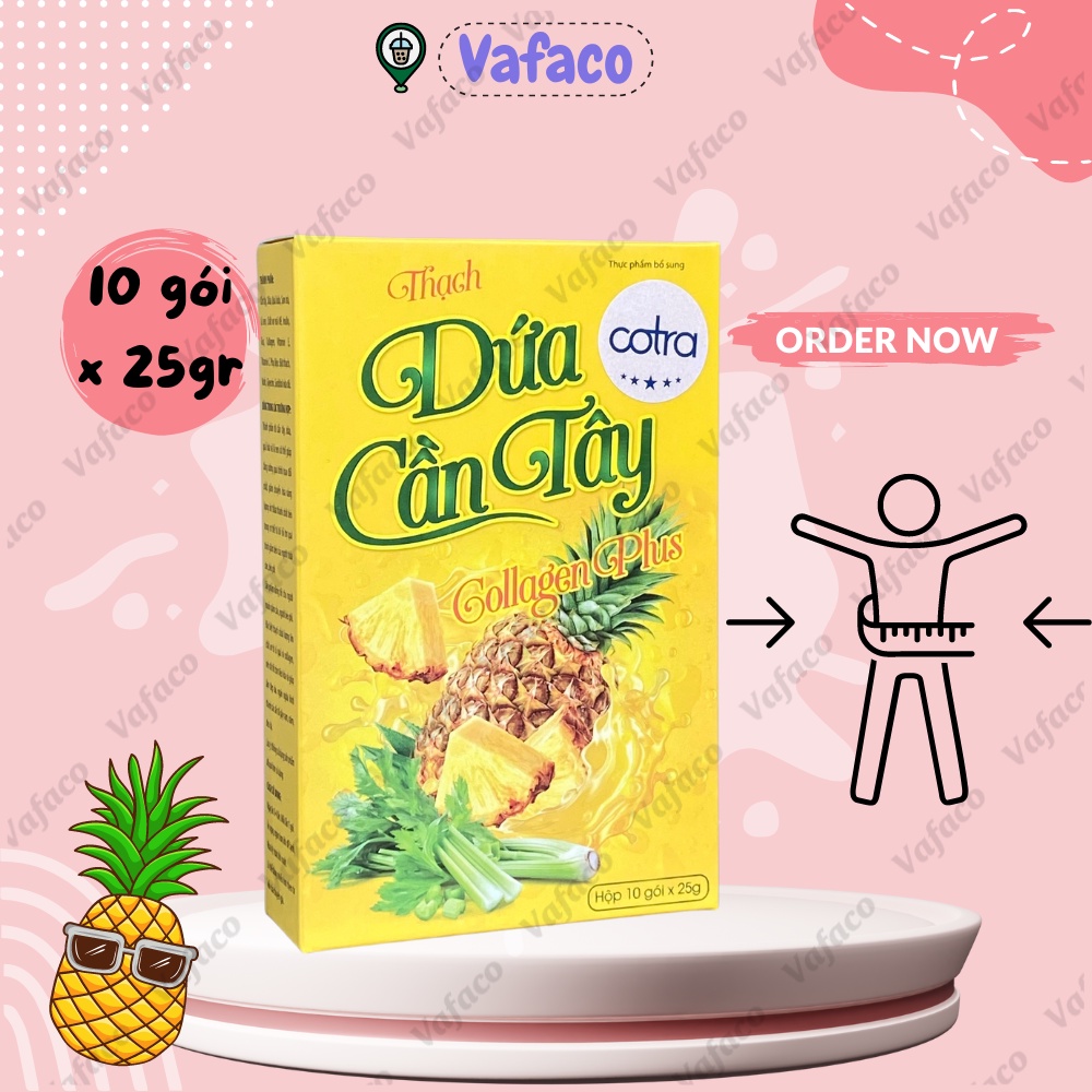 Thạch dứa Giảm Cân Thạch Dứa Cần Tây Collagen Plus Giảm Béo nhanh cấp tốc an toàn không phải thuốc