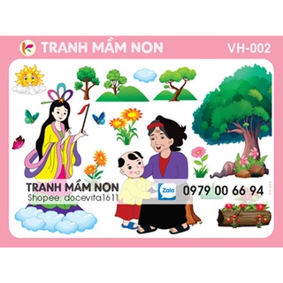 Decal Mầm non - GÓC VĂN HỌC tổng hợp 1(chọn tranh thơ, truyện) khổ lớn 127x80
