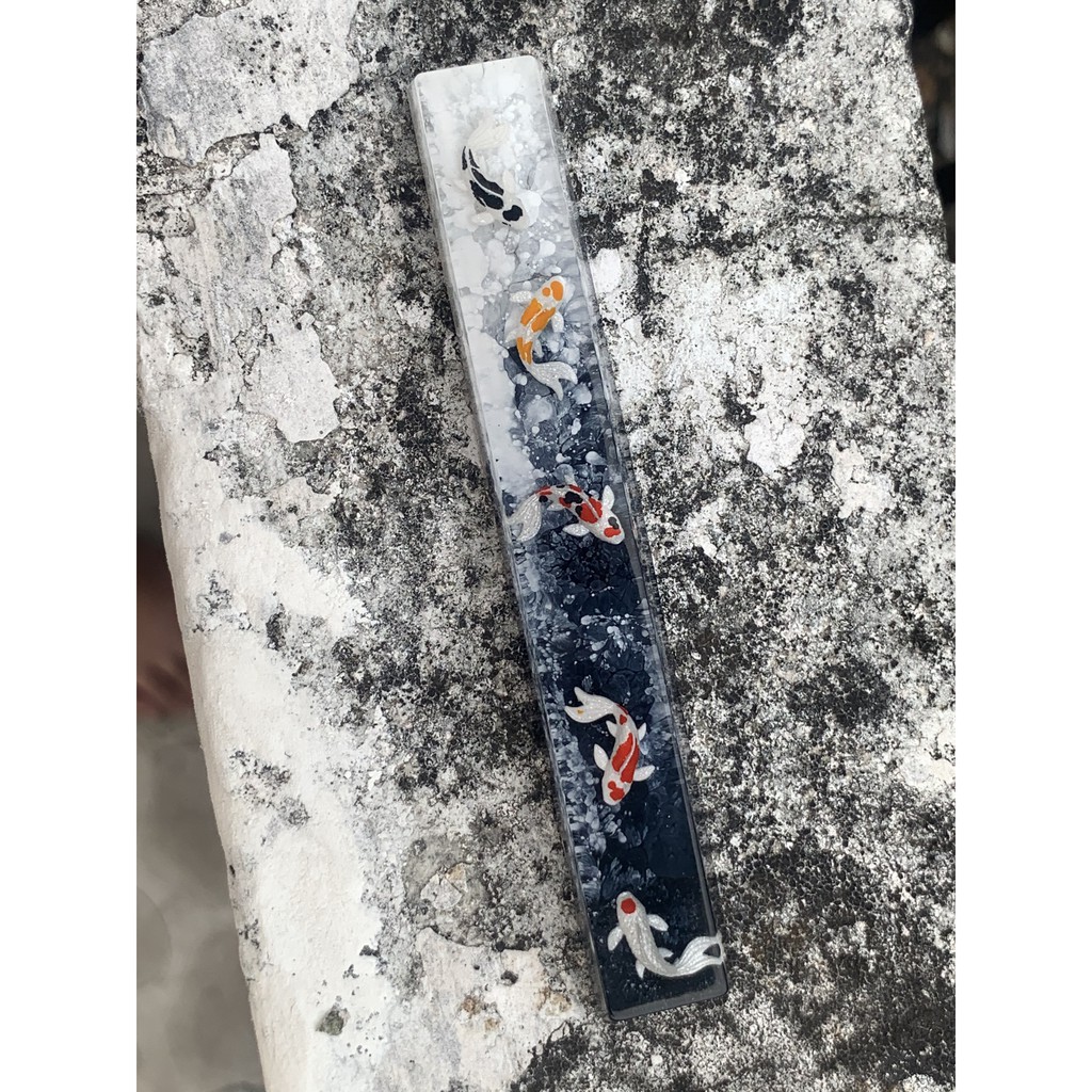 Nút bàn phím Spacebar cá Koi resin màu trắng đen