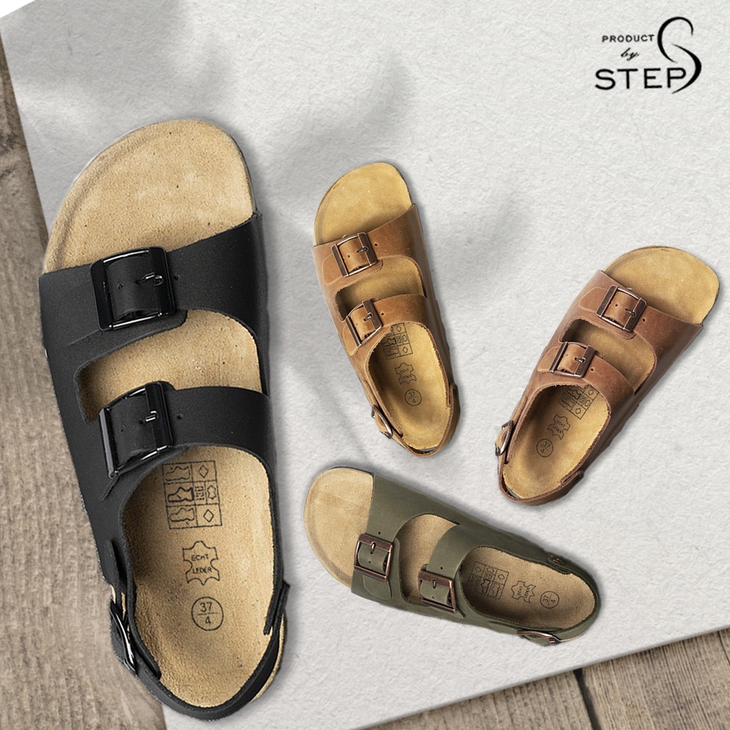 Giày Đế Trấu Unisex Da 2 khóa