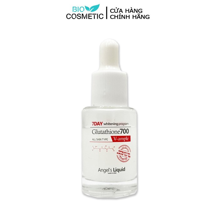 Serum dưỡng trắng làm đều màu da Angel Liquid 7 Day Whitening Program Glutathione 700 V-Ample 5ml