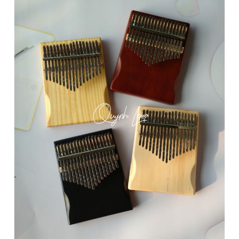 Đàn kalimba 17 phím QUYNHLEMO, Kalimba rẻ màu đen, nâu, xanh, gỗ, đàn piano ngón tay cái 21 phím, tặng đủ phụ kiện