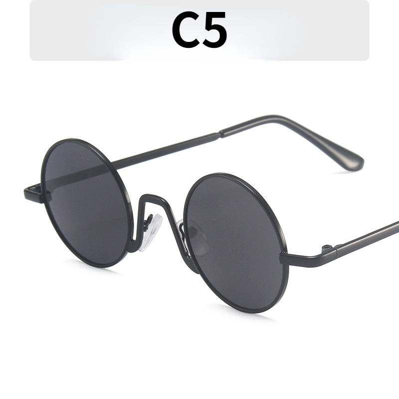 Kính mát gọng tròn kim loại thời trang cho nam nữ