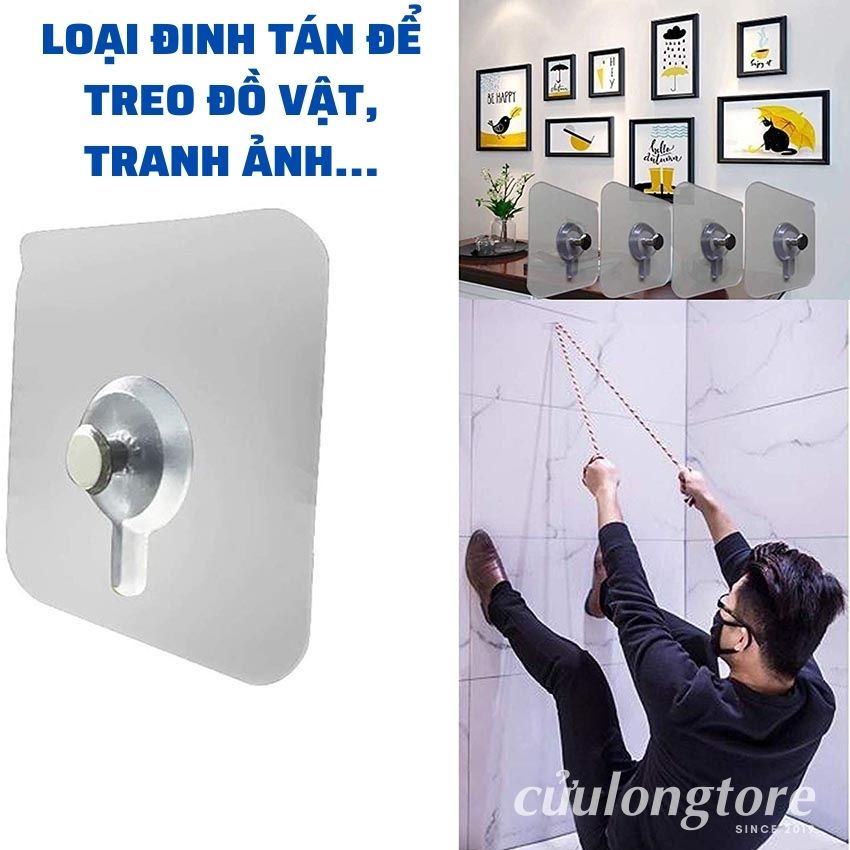 Đinh Vít Dán Tường chịu lực siêu dính trong suốt keo dán ốc vít treo ảnh kệ giá đỡ gắn tường móc dán chịu lực đa năng
