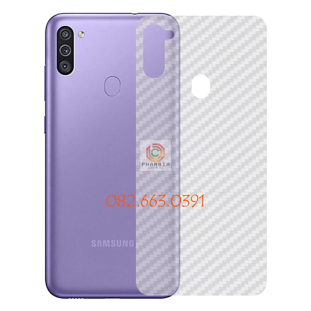Miếng dán mặt lưng skin carbon Samsung Galaxy M11