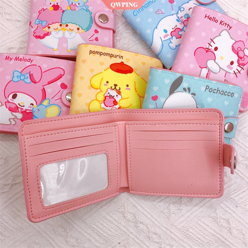 SANRIO Ví Đựng Thẻ/Tiền Xu/Tiền Xu Họa Tiết Hoạt Hình Kuromi Đáng Yêu Kích Thước 11*9.5cm