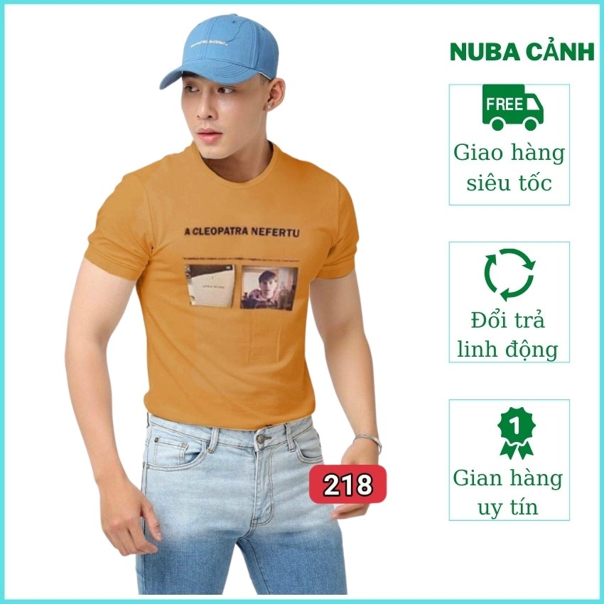 Áo thun nam nữ cổ tròn màu vàng cao cấp, chất liệu polo thoàng mát, thấm hút mồ hôi NUCA 218