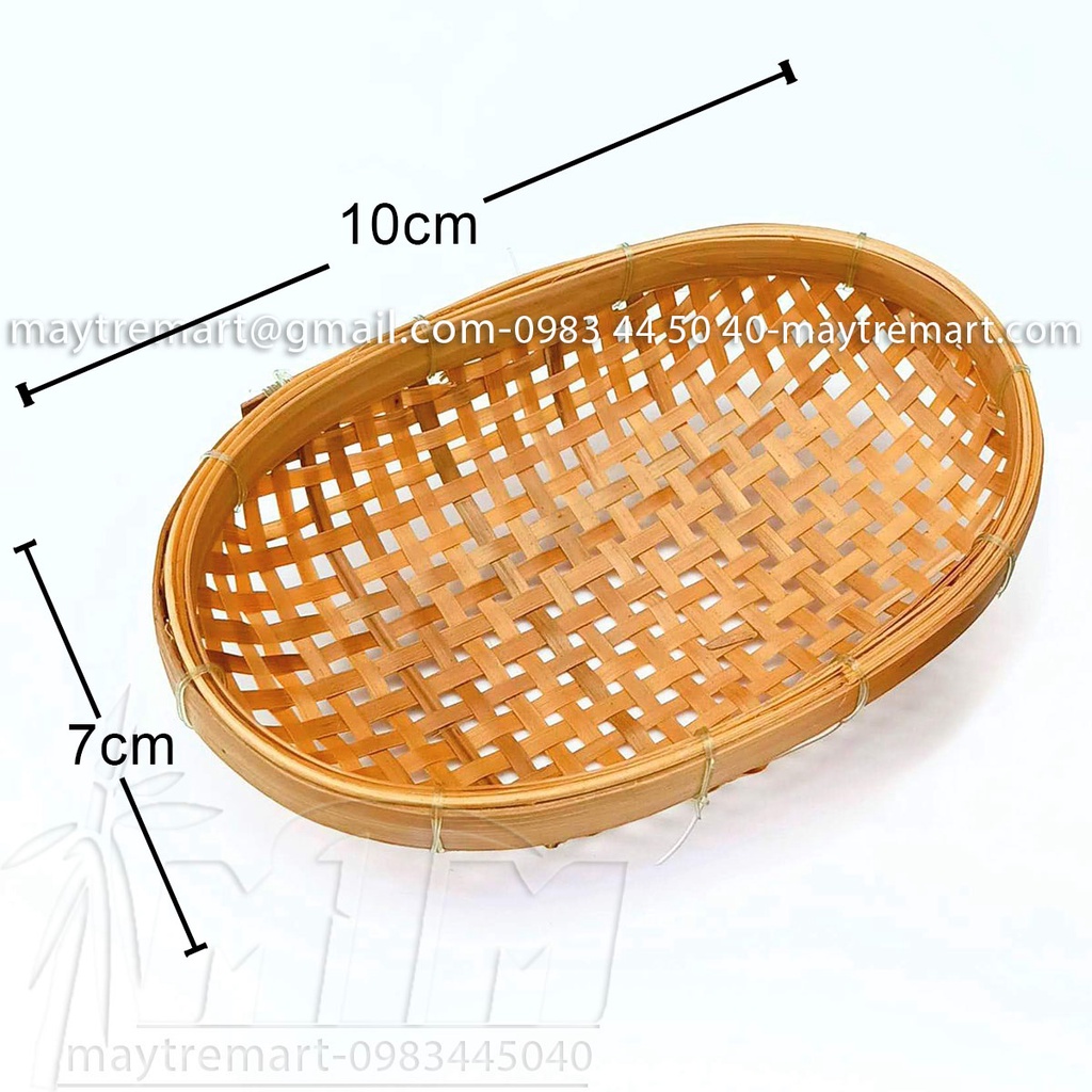 Rổ tre nhí (oval) - phụ kiện trang trí, chụp hình, đạo cụ giảng dạy.