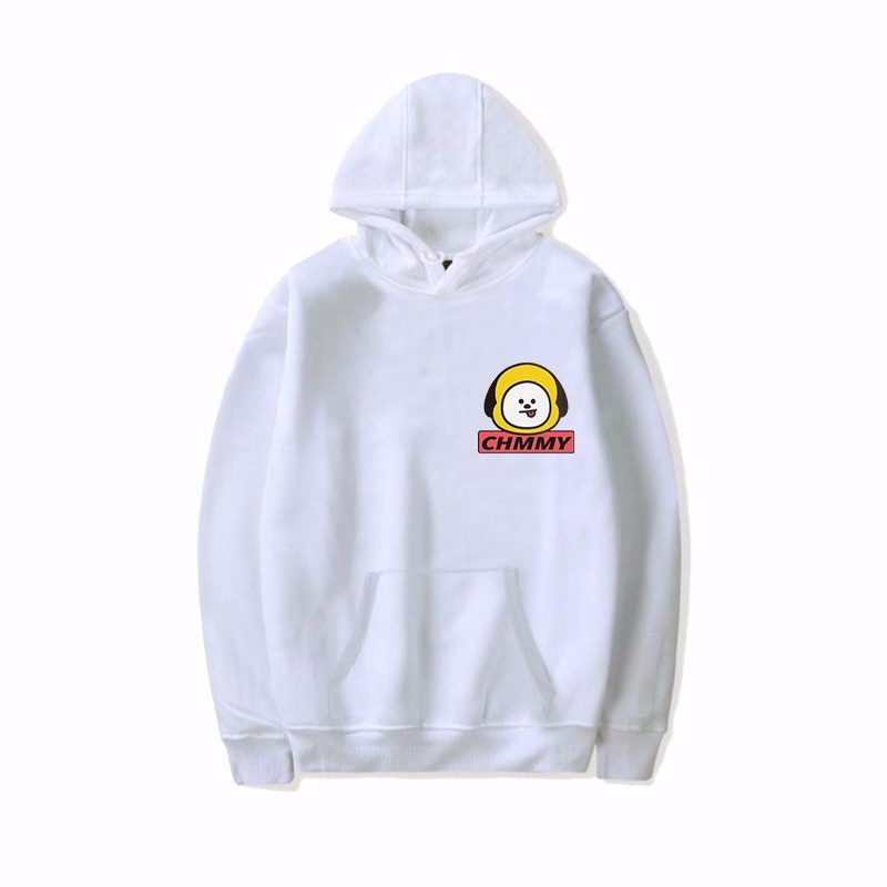 Áo Hoodie Nhung Màu Trơn In Hình Bt21 Bts Dễ Thương Cho Nam Và Nữ