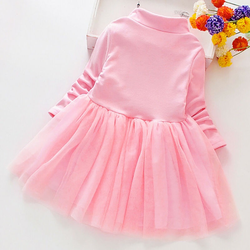 Đầm Xòe Công Chúa Tay Dài In Hoa Thời Trang Năm Mới Cho Bé Gái 2-9 Tuổi