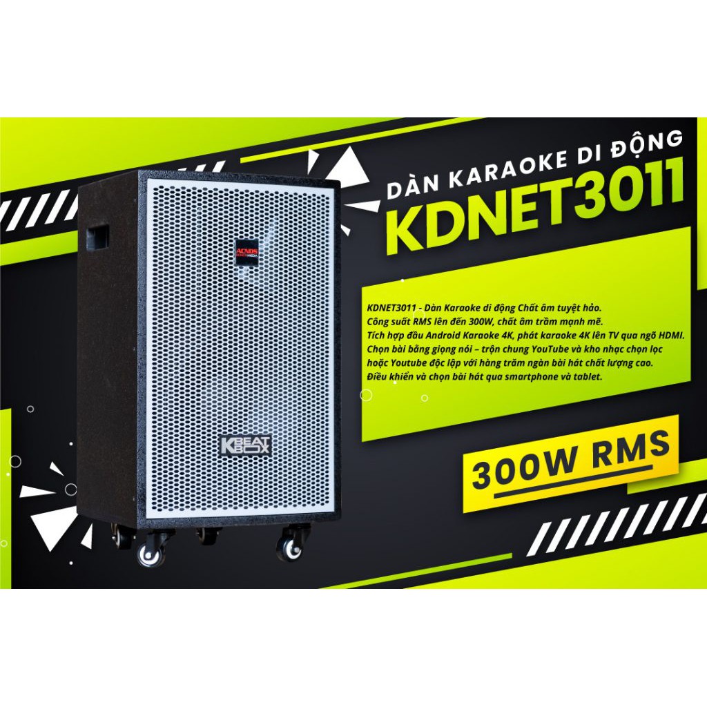 Loa kéo điện ACNOS KDNet-3011,vỏ thùng  gỗ, Công xuất lớn 400W. Âm thanh hay