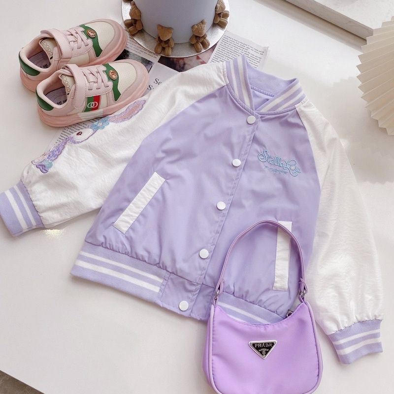 Áo gió bomber 2 lớp bé gái 90-170