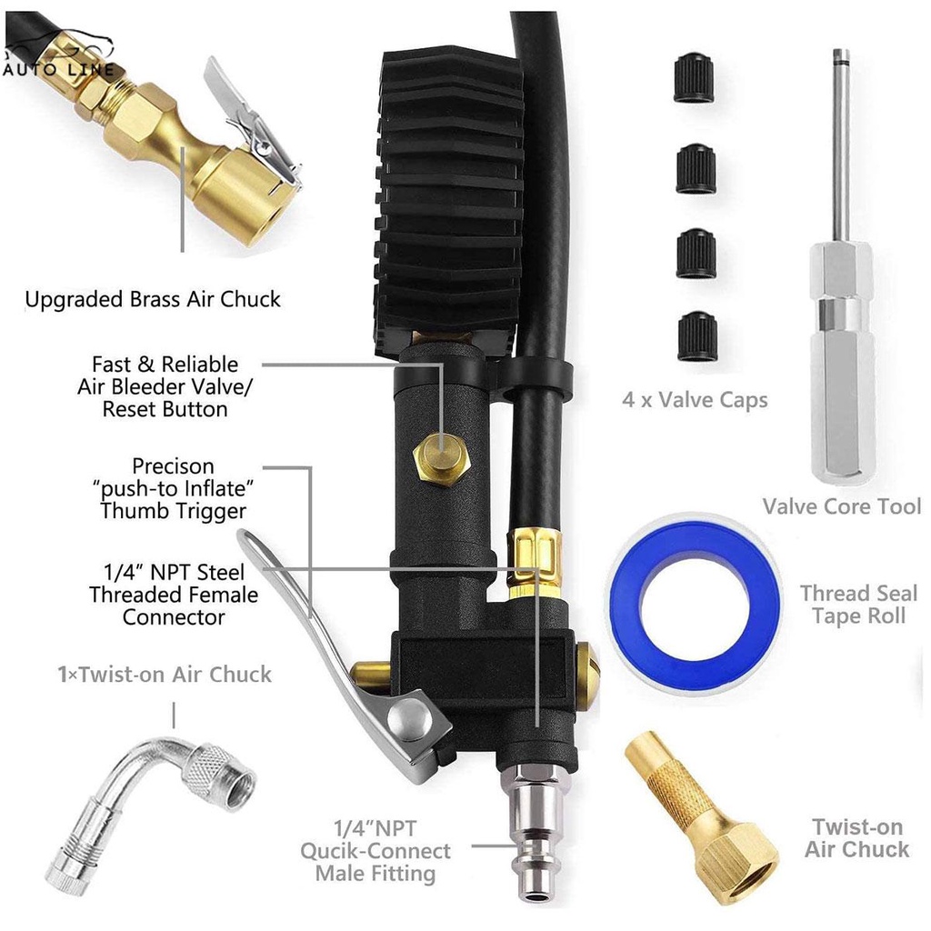 Dụng Cụ Bơm Bánh Xe 3-200 PSI SHOPCYC6046
