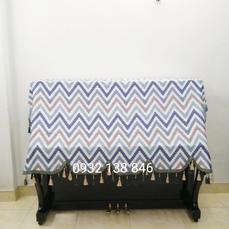 KHĂN PHỦ ĐÀN PIANO CƠ MẪU SỌC KẺ HOÀNG GIA BẮC ÂU SANG CHẢNH