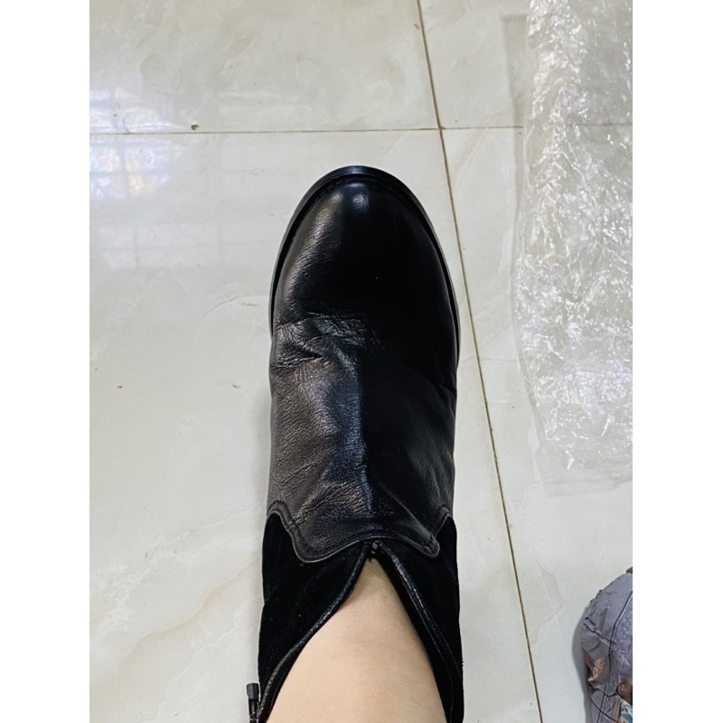 Bốt cổ ngắn da thật si