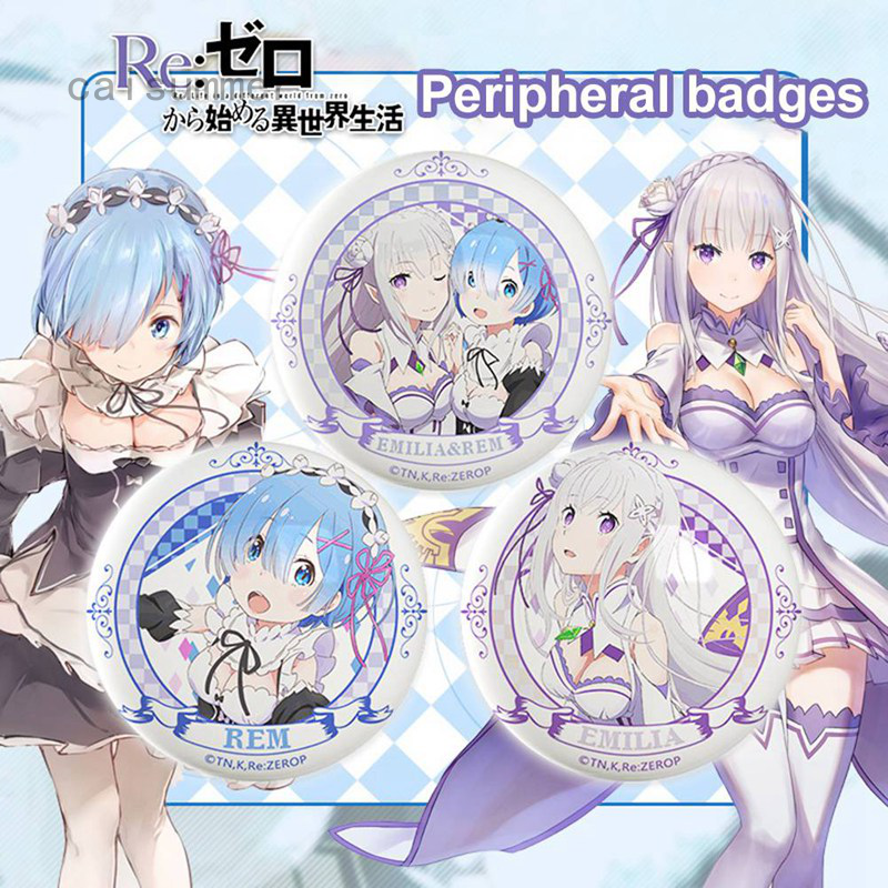 Ghim Cài Áo Hình Nhân Vật Anime Re: Zero Subaru Rem Ram