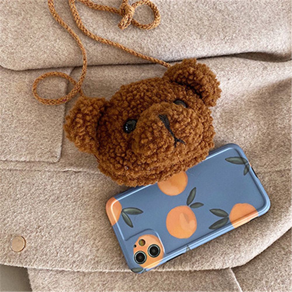 Túi Đeo Chéo Hình Gấu Bông Màu Cầu Vồng Dễ Thương