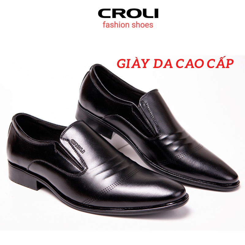Giày Tây Nam CROLI.Giày lười da nam,dáng công sở thời trang trẻ trung,lịch lãm