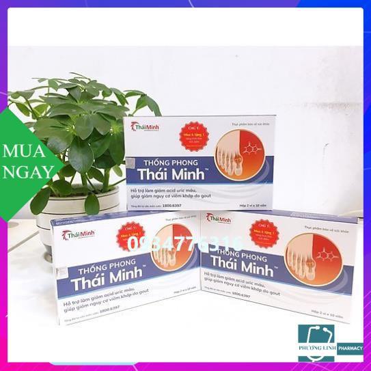 Thống Phong Thái Minh giảm acid uric và nguy cơ viêm khớp do gout, hộp 20 viên
