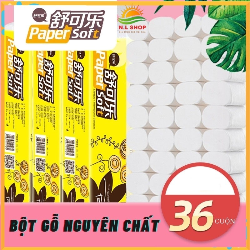 Giấy Vệ Sinh SHU GA28 36 Cuộn/Gói Không Lõi 4 Lớp Không Chứa Huỳnh Quang , Không Dễ Vỡ Vụn, An Toàn Cho Cả Gia Đình