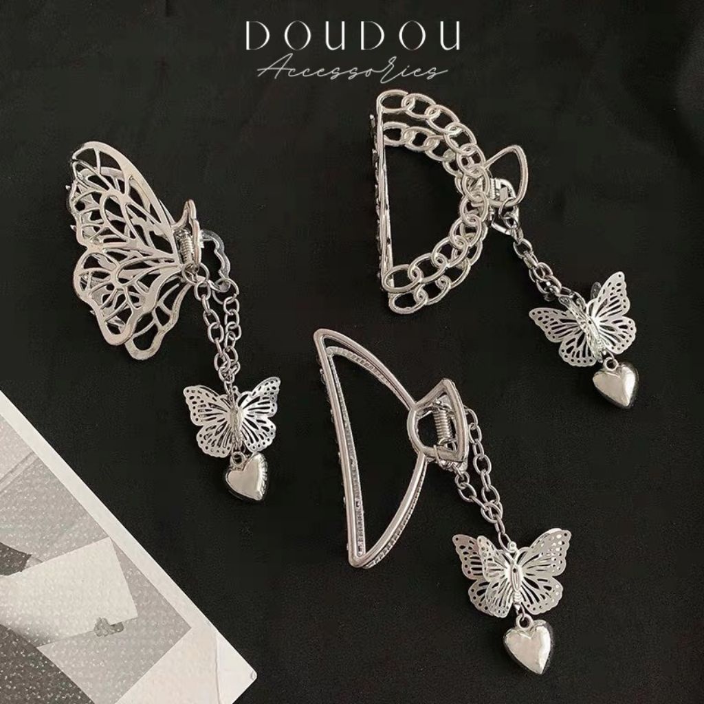 (XẢ KHO THANH LÝ) Phụ kiện tóc Doudou Cặp tóc Kẹp càng cua charm rơi tiểu thư thần tiên tỷ tỷ xinh xắn đáng yêu ZJ025