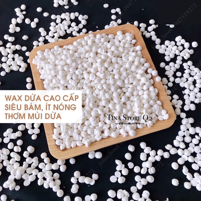 sáp wax lông trắng trong hard wax bean nhập khẩu 100gr , giúp tẩy sạch lông vùng kín , tay chân , nách - tinastoreq2