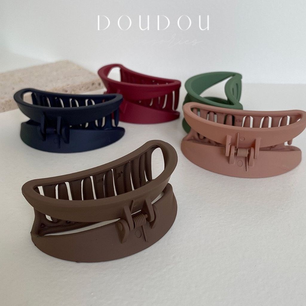 Kẹp tóc càng cua Hàn Quốc DOUDOU Cặp tóc càng cua bán nguyệt nhiều màu thời trang ZJ011