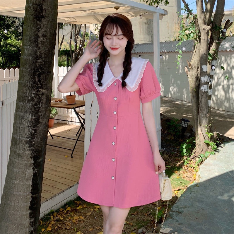 Đầm Nữ Cổ Búp Bê Kiểu Dáng Ngọt Ngào Xinh Xắn  tao bao
