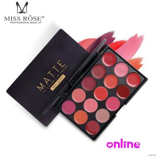 [Hàng mới về] Bảng son môi 15 màu sắc lâu phai Miss Rose
