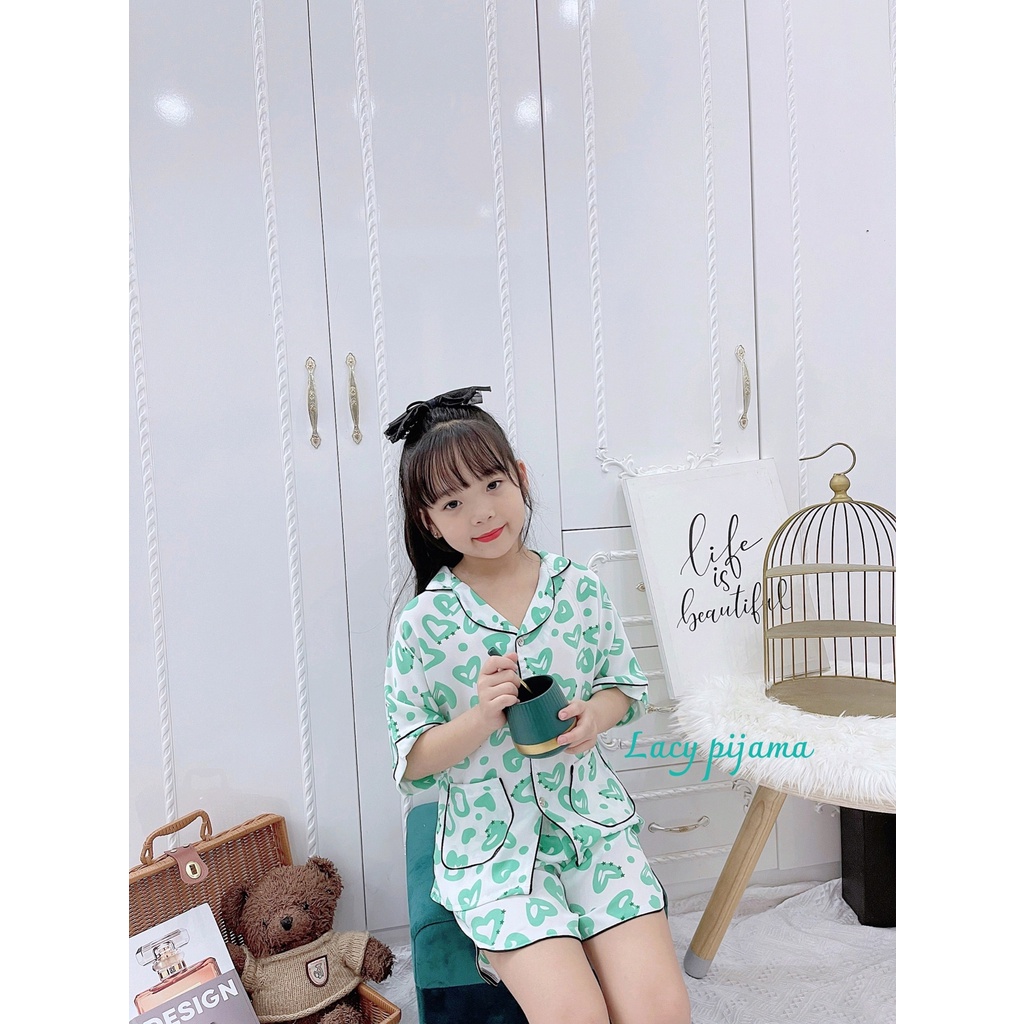 SIZE 18-38kg: Bộ pijama lụa Mango đại hè siêu đẹp cho bé trai bé gái - BPLDH