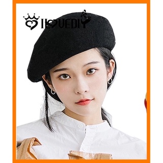 Mũ nồi dạ beret đen trơn