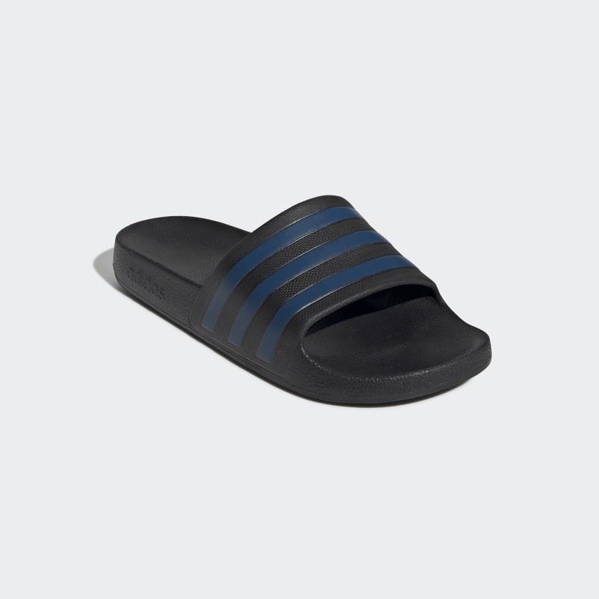 Dép chính hãng Adilette Aqua Black Navy đúc nguyên khối quai ngang không thấm nước