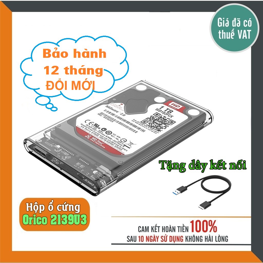 Hộp ổ cứng Hdd Box ORICO 2139U3/ 2577U3 2.5in - Dùng cho HDD, SSD - SP Chính hãng bảo hành 12 tháng!