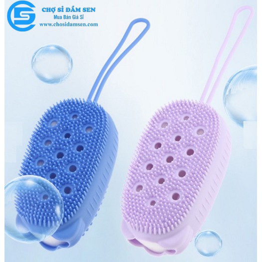 BÔNG TẮM SILICON TẠO BỌT MASSAGE HÌNH CHUỘT CUTE, BÔNG TẮM TẨY DA CHẾT 2 MẶT SILICONE