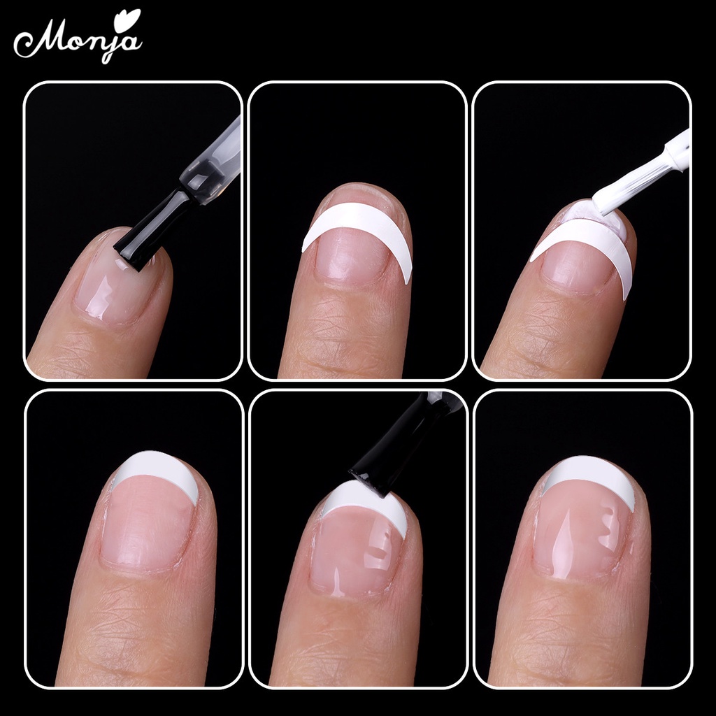 Tờ miếng dán sọc trang trí móng tay MONJA DIY kiểu Pháp chuyên nghiệp tiện lợi