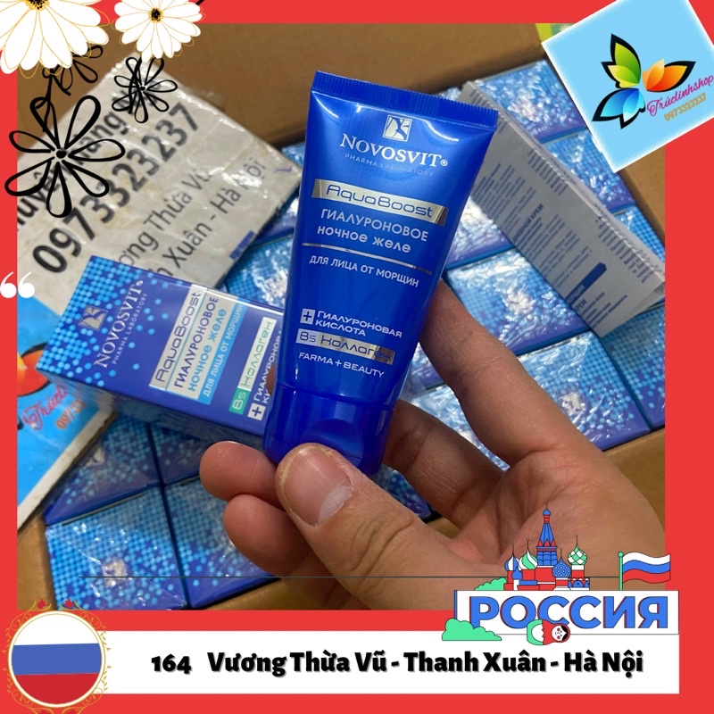 Gel thạch cấp nước Novosvit HA + B5 Aqua Boost 50ml Nga