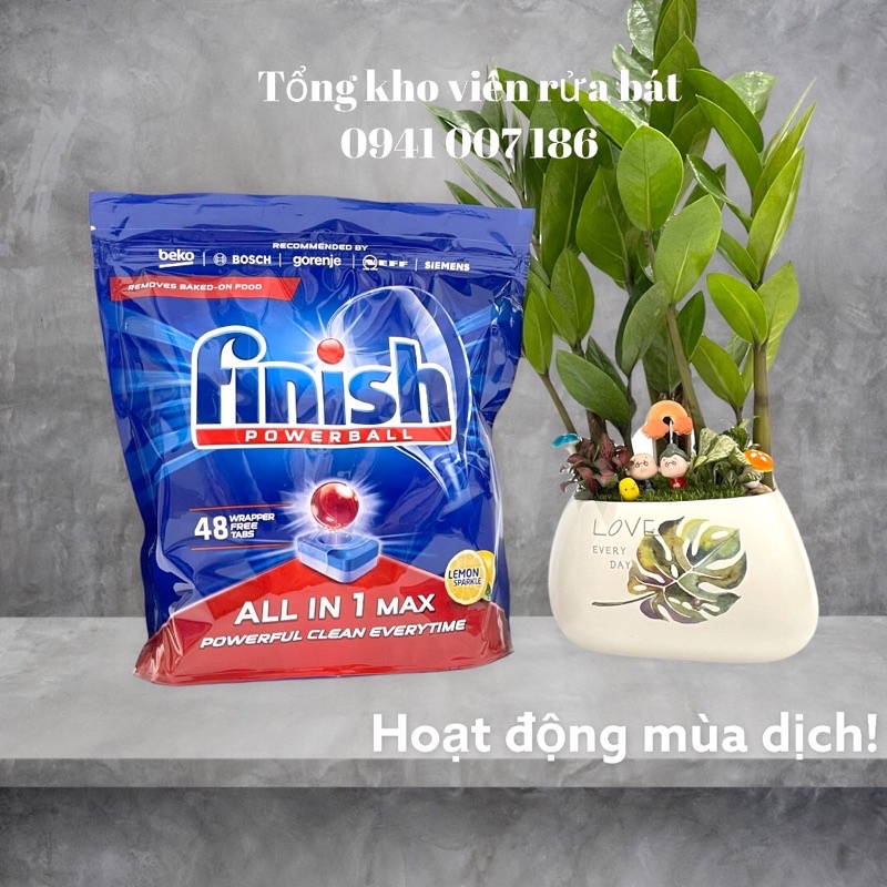 [SIÊU MẠNH] Viên rửa bát Finish All in 1 max [10 tính năng tẩy rửa, sạch hiệu quả]