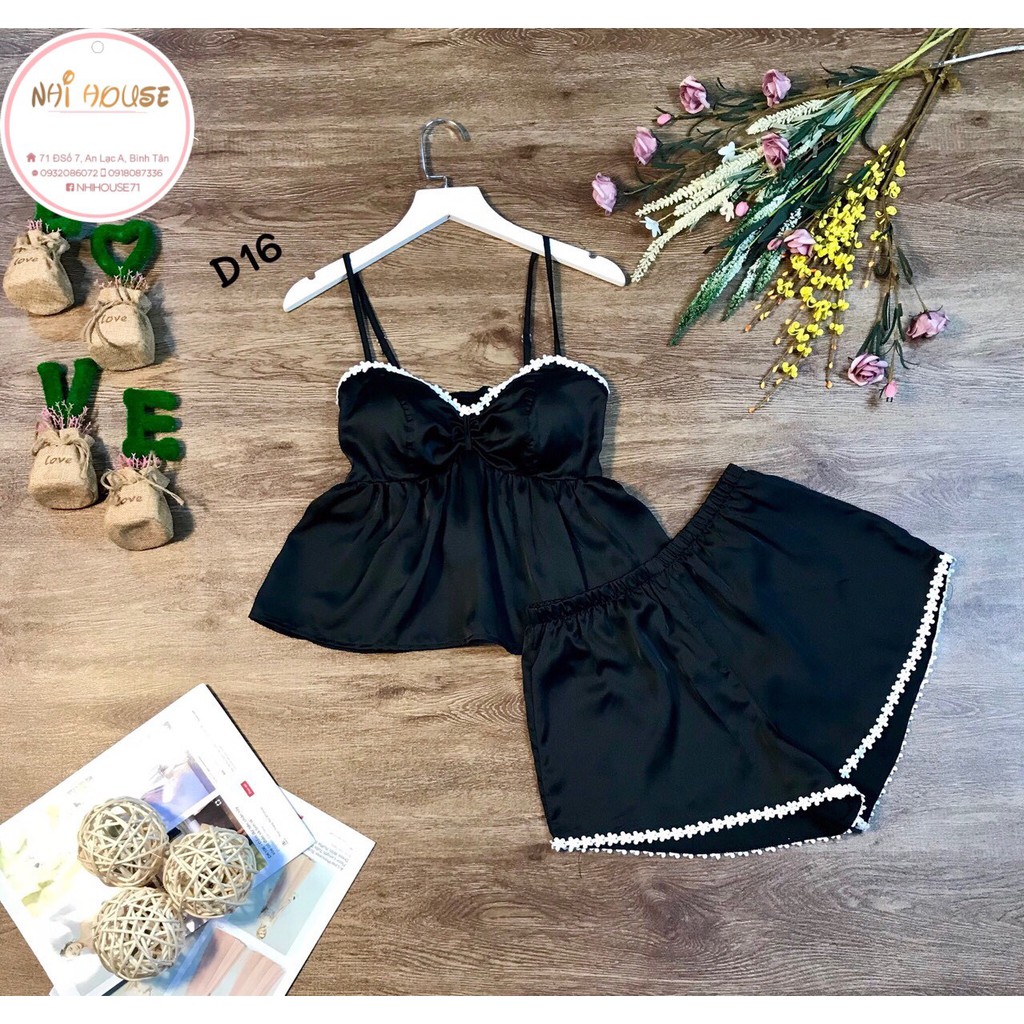 [FREESHIP 50K] Đồ Bộ Mặc Nhà Nhistore Áo 2 Dây Cúp Ngực Quần Ngắn Lụa Cao Cấp Freesize Dưới 57kg | BigBuy360 - bigbuy360.vn
