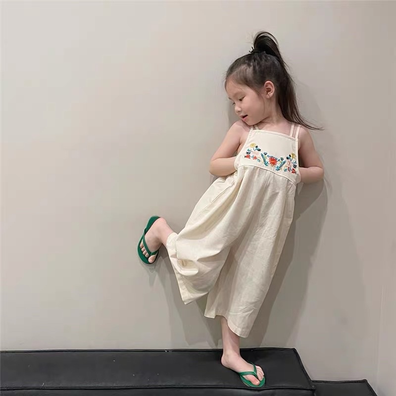 (8-19kg) Set Yếm Dây Thiết Kế Thêu Hoa Cho Bé Gái,Jum Bé Gái