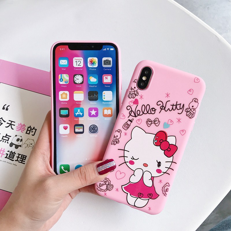 Ốp lưng OPPO A83 A71 A57 A39 A37 A37F F11 F7 F5 F3 F1S Realme C15 C12 C11 Pro 3D Cartoon Hello Kitty Soft Case Cover+Hello Kitty Doll