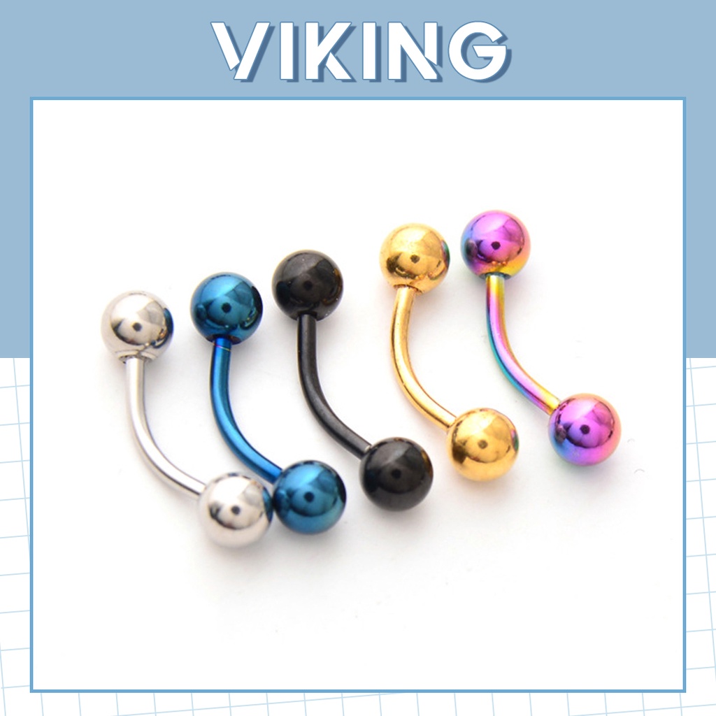 Khuyên Tai Cong Xỏ Cơ Bản Khuyên Lông Mày Thép Titan Không Gỉ