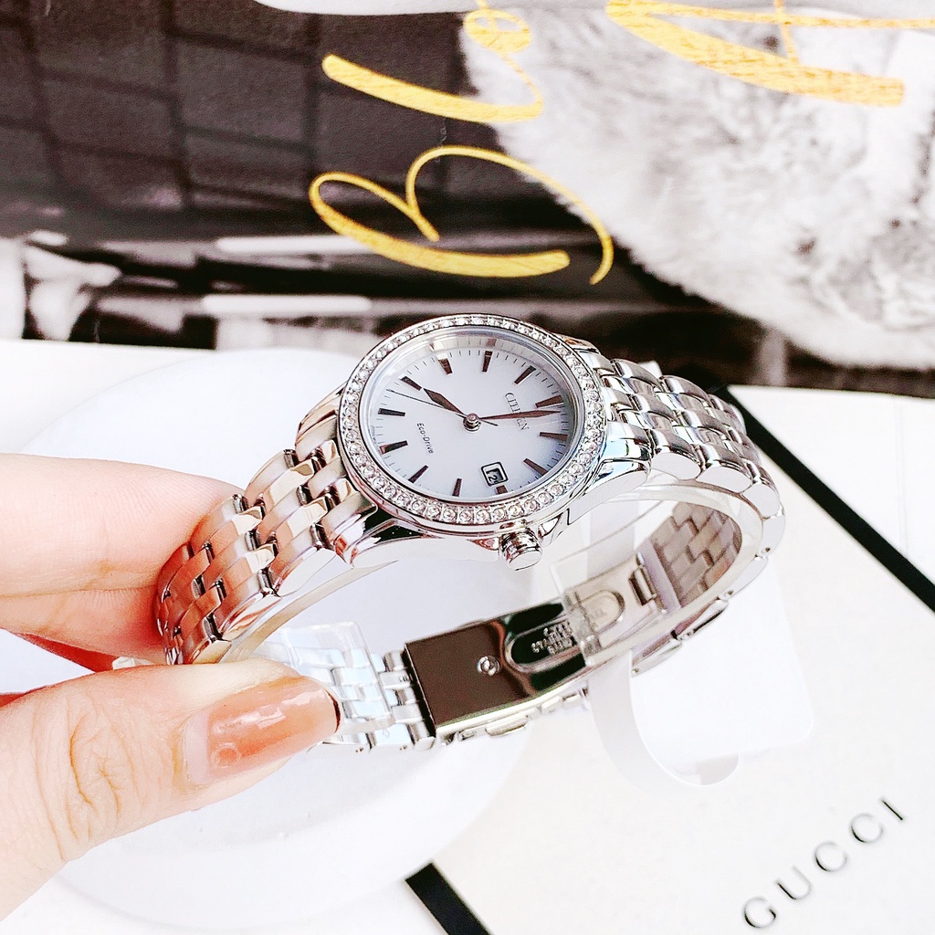 Đồng hồ nữ dây thép Citizen Eco Drive EW1901 58A