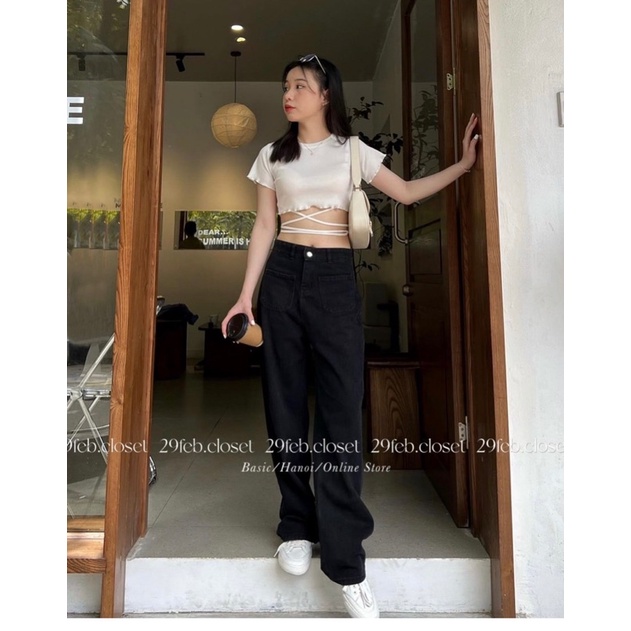 Áo croptop cộc tay dây eo hàng chuẩn l1 Cuastore.vn