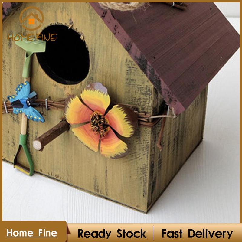 Tổ Chim Bằng Gỗ Treo Trang Trí Sân Vườn