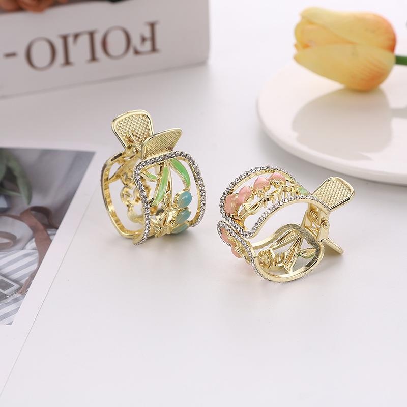 Kẹp Tóc Đuôi Ngựa Bằng Kim Loại Khảm Đá Cao Cấp