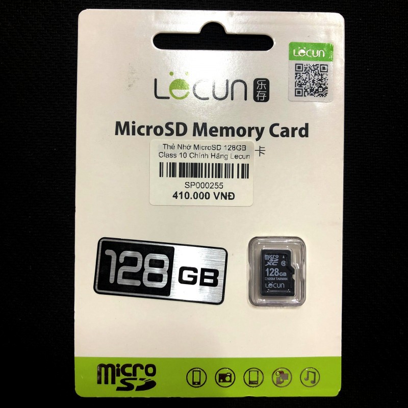 Thẻ Nhớ Camera, Điện Thoại Micro SD 128GB Class 10 Chính Hãng Lecun